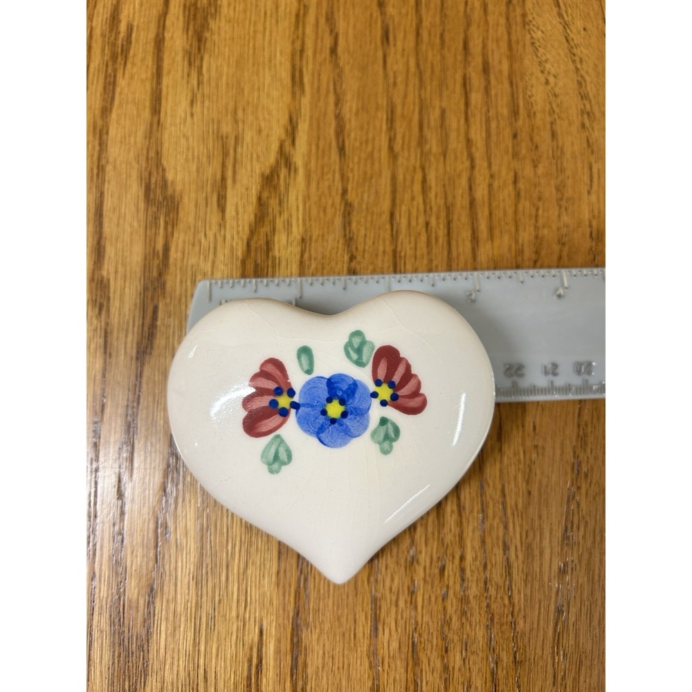 Set of 3 vintage 1216-BL Ceramic Floral Puffy Hearts Home Interior / Homco - Picture 5 of 5